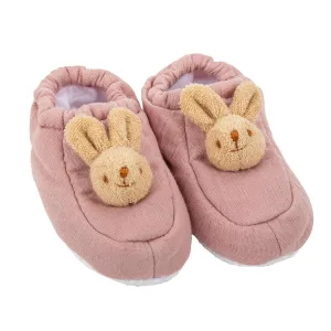 Trousselier Slippers Bunny 0-2 Years - Old Pink Organic Cotton