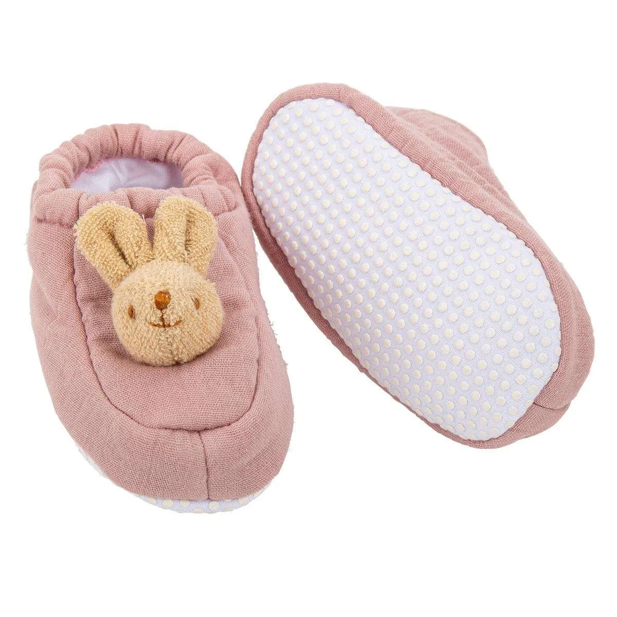 Trousselier Slippers Bunny 0-2 Years - Old Pink Organic Cotton