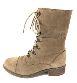 UGG | Chestnut Suede Lace Up Shearling Combat Boot | Size 9