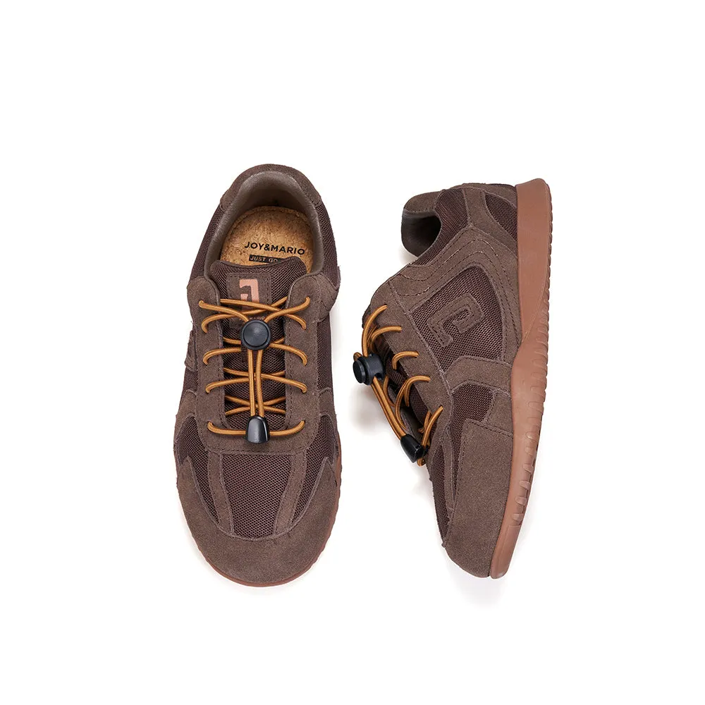 Women’s Lace-up Slip-on Cow Suede and Mesh sneaker -73129W