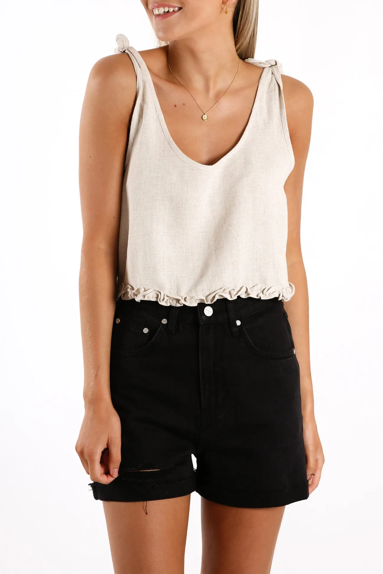 Zara Crop Singlet Beige